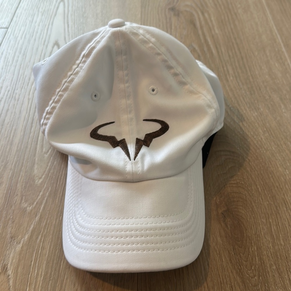 Nike White Rafael Nadal Raging Bull Logo Adjustable Hat
